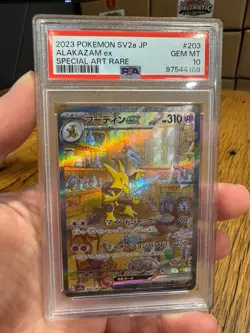 Japanese 151 PSA 10 Alakazam ex 203/165 Sv2a: Pokemon Card Holo - Image 2