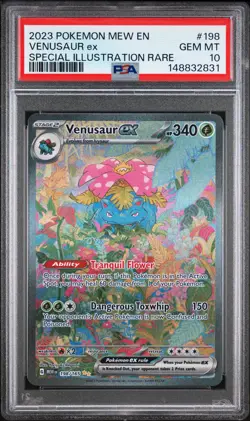 2023 POKEMON MEW EN-151 SPECIAL ILLUSTRATION RARE #198 VENUSAUR EX PSA 10 - Image 1