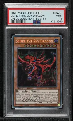 Slifer the Sky Dragon (SE) 1st Ed. YuGiOh Speed Duel: Battle City Box PSA 9 3hd - Image 1