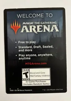 MTG Best PlayerMobile Arena VOW Insert Promo Card Magic The Gathering # 3 / 5 - Image 2