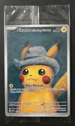 Pikachu with Grey Felt Hat SVP 085 Van Gogh Pokemon Card 2023 SV PROMO SEALED - Image 1
