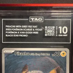 2023 SVP Pokemon X Van Gogh Promo #085 Pikachu With Grey Felt Hat TAG 10 (975) - Image 5