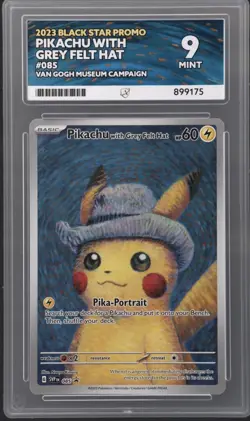 2023 Pokemon Pikachu With Grey Felt Hat Van Gogh Promo 085/SVP ACE 9 - Image 1
