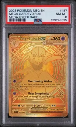 Mega Gardevoir Ex 187/132 Mega Evolution Secret Rare Pokemon Card GOLD! Ace 8 - Image 1