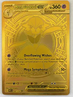 Pokemon Mega Gardevoir EX 187/132 Gold Secret Rare - Mega Evolution English TCG - Image 1