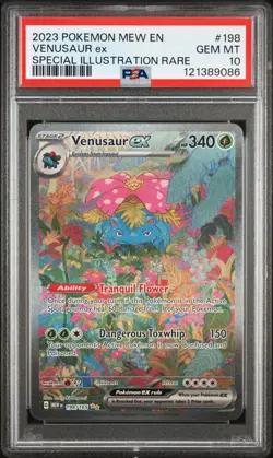 2023 POKEMON MEW EN-151 SPECIAL ILLUSTRATION RARE #198 VENUSAUR EX PSA 10 - Image 1