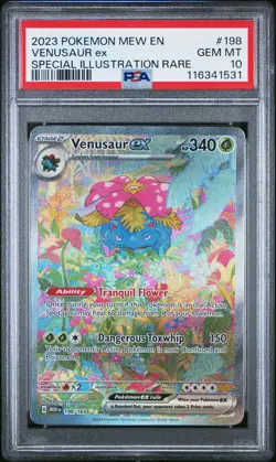 2023 POKEMON MEW EN-151 SPECIAL ILLUSTRATION RARE #198 VENUSAUR EX PSA 10 - Image 1