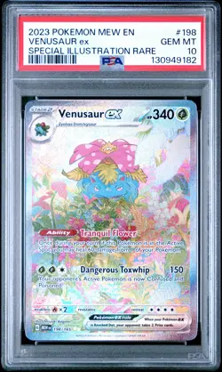 2023 POKEMON MEW EN-151 SPECIAL ILLUSTRATION RARE #198 VENUSAUR EX PSA 10 - Image 1