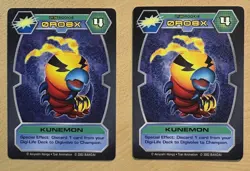 2 Digimon D-Tector KUNEMON Cards 2002 Bandai DT-36, ROOKIE, 0RO8X - Image 1