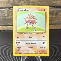 Pokemon Hitmonchan 7/102 Base Set Holo Rare 70 HP Basic Card 1999 English - Image 1