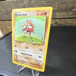 Pokemon Hitmonchan 7/102 Base Set Holo Rare 70 HP Basic Card 1999 English - Image 2