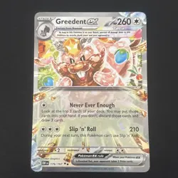 Greedent ex 179/197 Obsidian Flames Double Rare Pokemon Card - Image 1