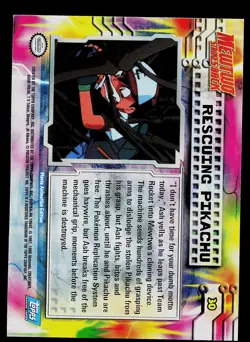 Pokemon Card - Topps Mewtwo Strikes Back Rescuing Pikachu 30 Foil Blue Logo - Image 2