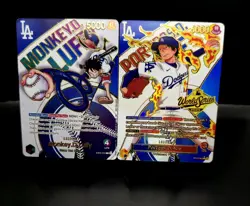One Piece x LA Dodgers Non-TCG Monkey D. Luffy & Ace Holofoil DISPLAY Card Promo - Image 1