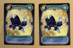 2 Digimon D-Tector KOKUWAMON Cards 1st Edition 2002 Bandai, DT-5, Rookie, RMK20 - Image 1
