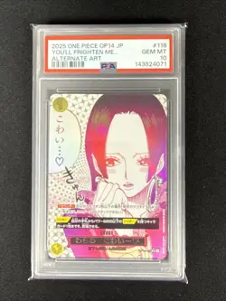 2025 ONE PIECE Card Japanese BOA You'll Frighten Me... Alt Art OP14-118 PSA 10 - Image 4