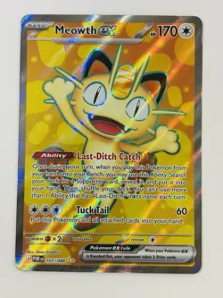 Pokemon TCG Meowth EX POR 107/088 Holo Rare 170 HP Basic Cat English Card - Image 1