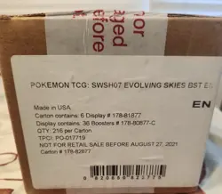 Pokemon TCG Evolving Skies Booster Case 216 Cards English 2021 - Image 1