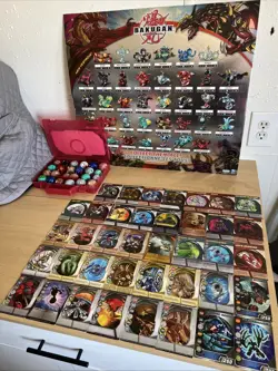 Bakugan Battle Brawlers Lot Of 24 With Carry Case, Poster And 34 Cards Rare - Image 1