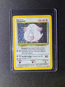 Pokemon Chansey Holo Rare TCG Card Base Set Unlimited 3/102 - Image 1