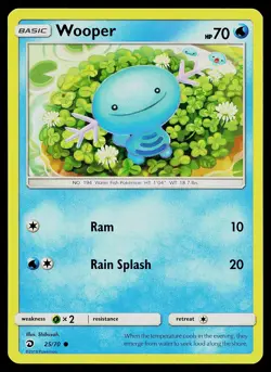 Pokemon Card Dragon Majesty Wooper 25/70 Common - Image 1