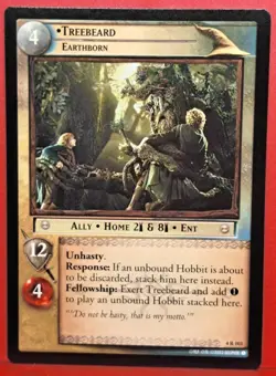 TREEBEARD ALLY 4R103 Lord Of The Rings Trading Card TCG 2002 Decipher - Image 1