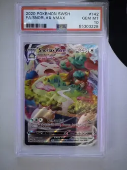 2020 POKEMON SWORD & SHIELD #142 FULL ART/SNORLAX VMAX PSA 10 GEM MT💎 - Image 1