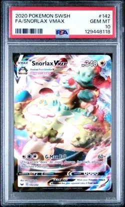 SNORLAX VMAX #142 PSA 10 • 2020 POKEMON SWORD & SHIELD FULL ART - Image 1