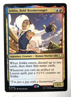 Sokka, Bold Boomeranger INK MISPRINT 240 Avatar The Last Airbender MTG NM - Image 1
