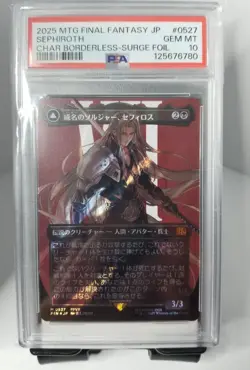 PSA 10 Sephiroth Fabled Soldier Surge Foil Borderless #527 MTG Final Fantasy JP - Image 1