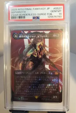 PSA 10 Sephiroth Fabled Soldier Surge Foil Borderless #527 MTG Final Fantasy JP - Image 5