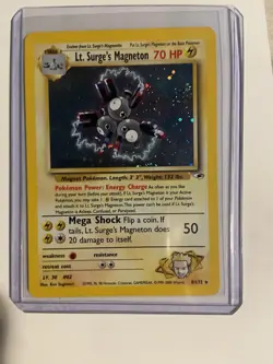Pokemon TCG Lt. Surge's Magneton Gym Heroes 8/132 Holo Unlimited Rare - Image 1