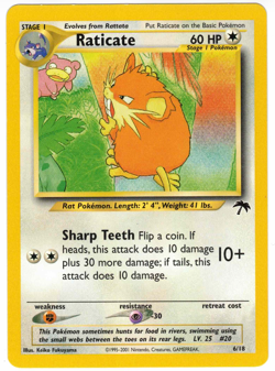 Raticate 6/18 Southern Islands Promo Regular Rare Vintage Pokemon Card - Image 1
