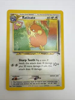 Raticate 6/18 Southern Islands Promo Regular Rare Vintage Pokemon Card - Image 3