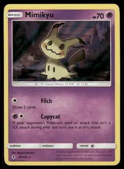 Pokemon Cards Mimikyu 58/145 Guardians Rising Holo Rare MP - Image 1