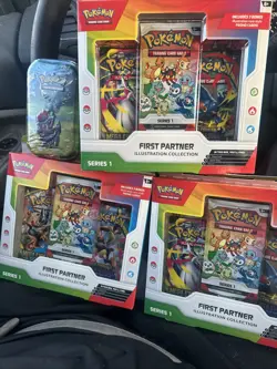 Pokemon First Partner Illustration Collection Series 1 - Set of 3 With Mini Tin - Image 1
