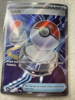 Pokemon TCG Switch Trainer Ultra Rare Holo Full Art Me02 Phantasmal Flames 123/… - Image 1