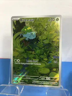 Pokemon TCG Bulbasaur 166/165 Scarlet & Violet 151 Illustration Rare NM English - Image 1