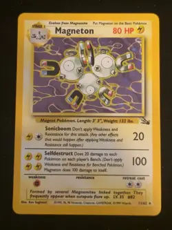 Magneton 11/62 Fossil Holo Unlimited Pokemon Card - LP - Image 1