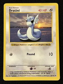 Pokemon Dratini 026/102 Base Set (Shadowless) Regular *Near Mint* - Image 1