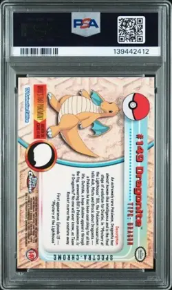 2000 TOPPS CHROME POKEMON T.V. #149 DRAGONITE SPECTRA PSA 10 LOW POP OF 14 - Image 2