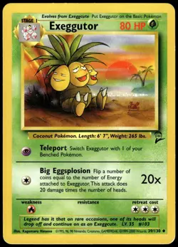 Exeggutor 39/130 Uncommon Base Set 2 Pokemon MP - Image 1