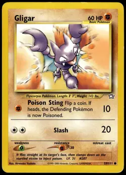 Gligar 59/111 Common Neo Genesis Pokemon Unlimited MP - Image 1