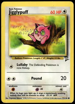 Jigglypuff 77/130 Common Base Set 2 Pokemon MP - Image 1