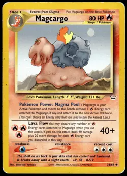 Magcargo 33/64 Uncommon Neo Revelation Pokemon Unlimited HP - Image 1
