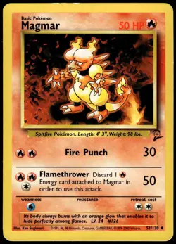 Magmar 51/130 Uncommon Base Set 2 Pokemon MP - Image 1
