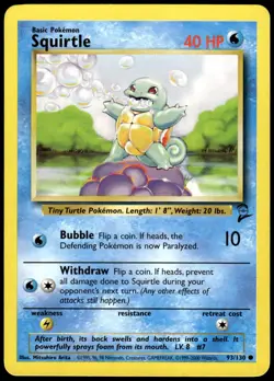 Squirtle 93/130 Common Base Set 2 Pokemon LP - Image 1