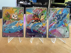 Pokemon TCG First Partner Illustration Collection Popplio 45 Litten 44 rowlet 43 - Image 1