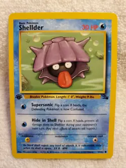 Shellder [C] 54/62 1st-Edition Fossil Pokemon 1999 Vtg TCG NM - Image 1