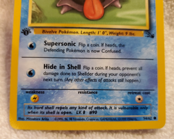 Shellder [C] 54/62 1st-Edition Fossil Pokemon 1999 Vtg TCG NM - Image 3
